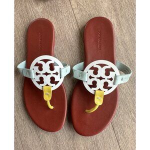 Tory Burch 7M Miller Colorblocked Leather Sandal Lux Beach Resortwear